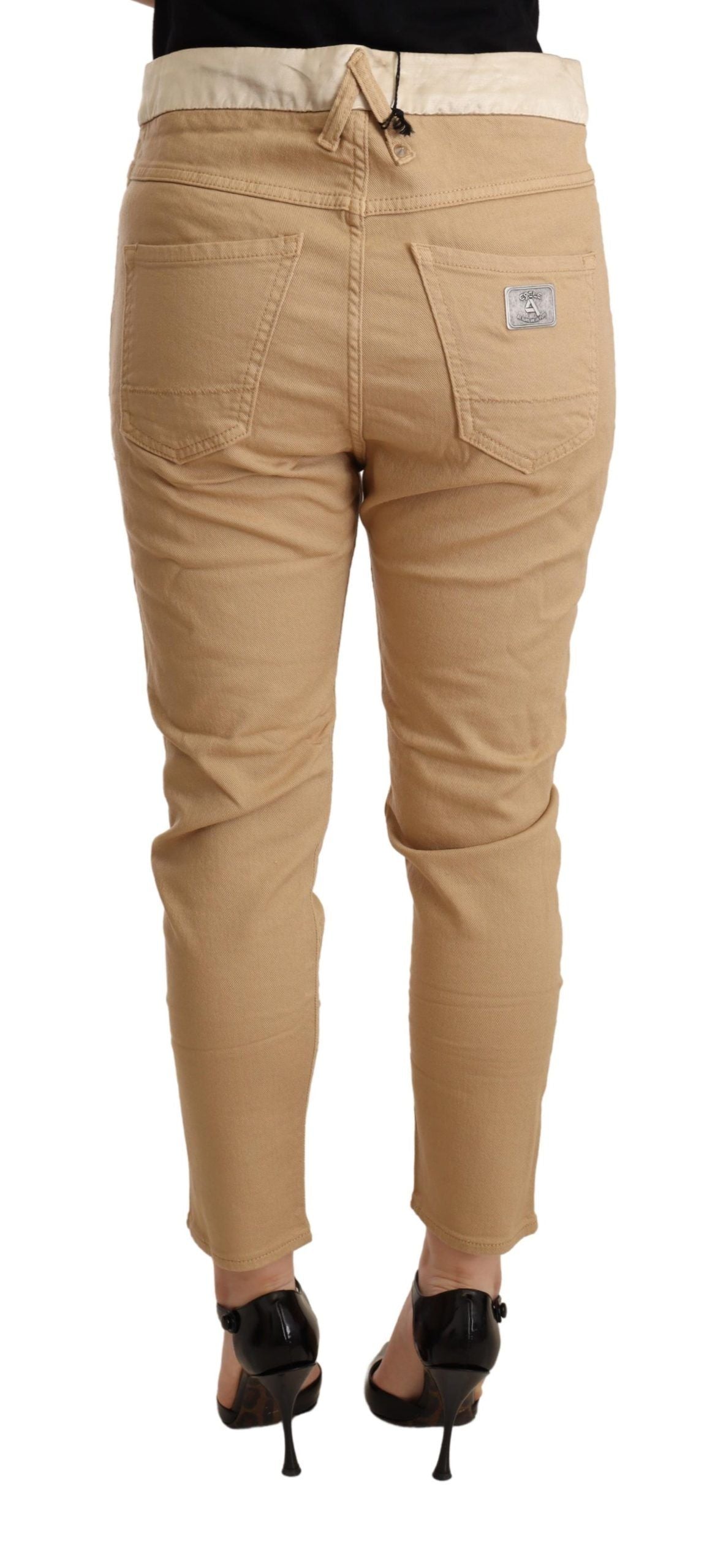 CYCLE Beige Mid Waist Slim Fit Skinny Stretch Pants