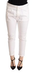 CYCLE White Mid Waist Slim Fit Skinny Cotton Stretch Pants