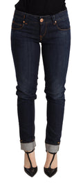 Eight blue washed low-rise skinny denim jeans