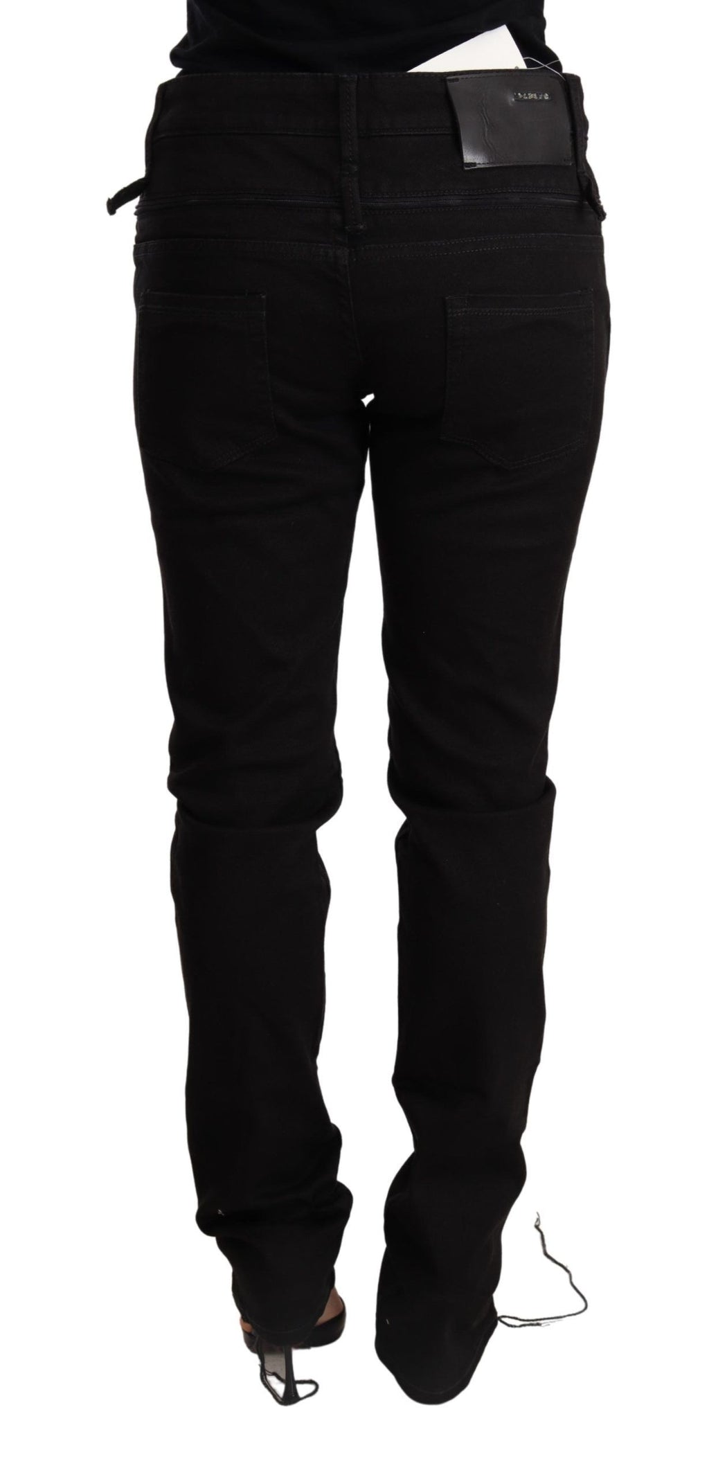 Eight Black Low-Waist Skinny Denim Jeans