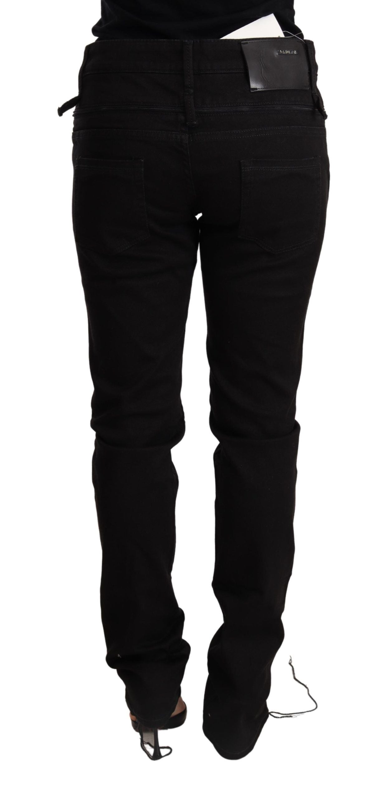 Eight Black Low-Waist Skinny Denim Jeans