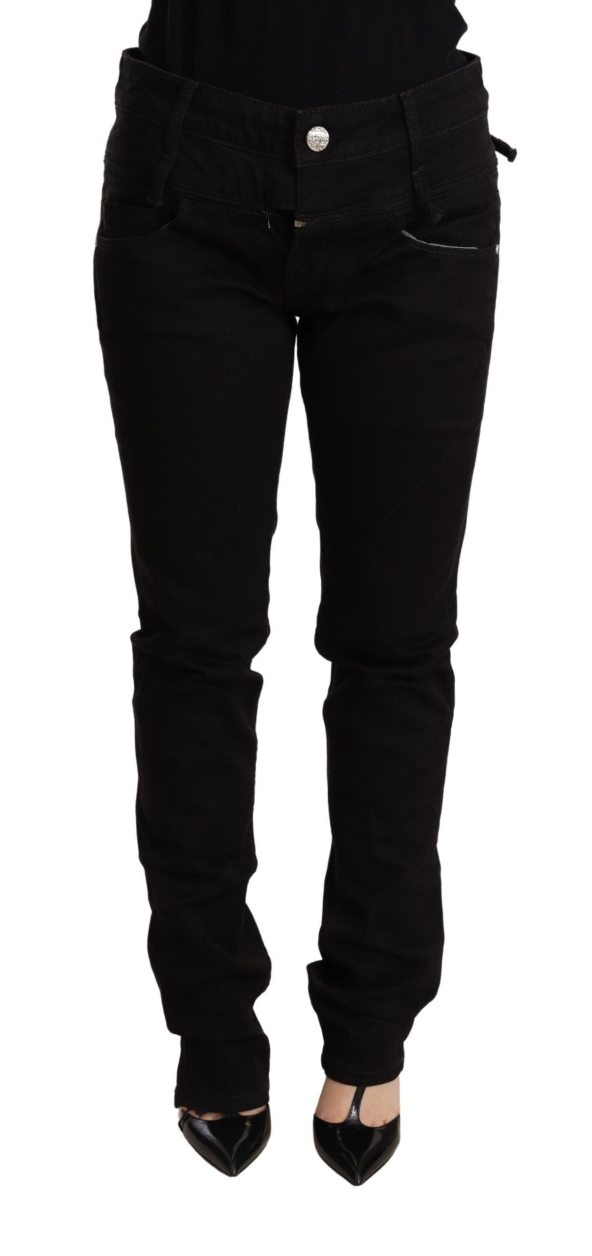 Eight Black Low-Waist Skinny Denim Jeans