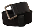Costume National Black Cotton Belt with Ducati Metal Buckle