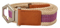 GF Ferre Multicolor Leder Silber Sechseck Logo Schnalle Gürtel