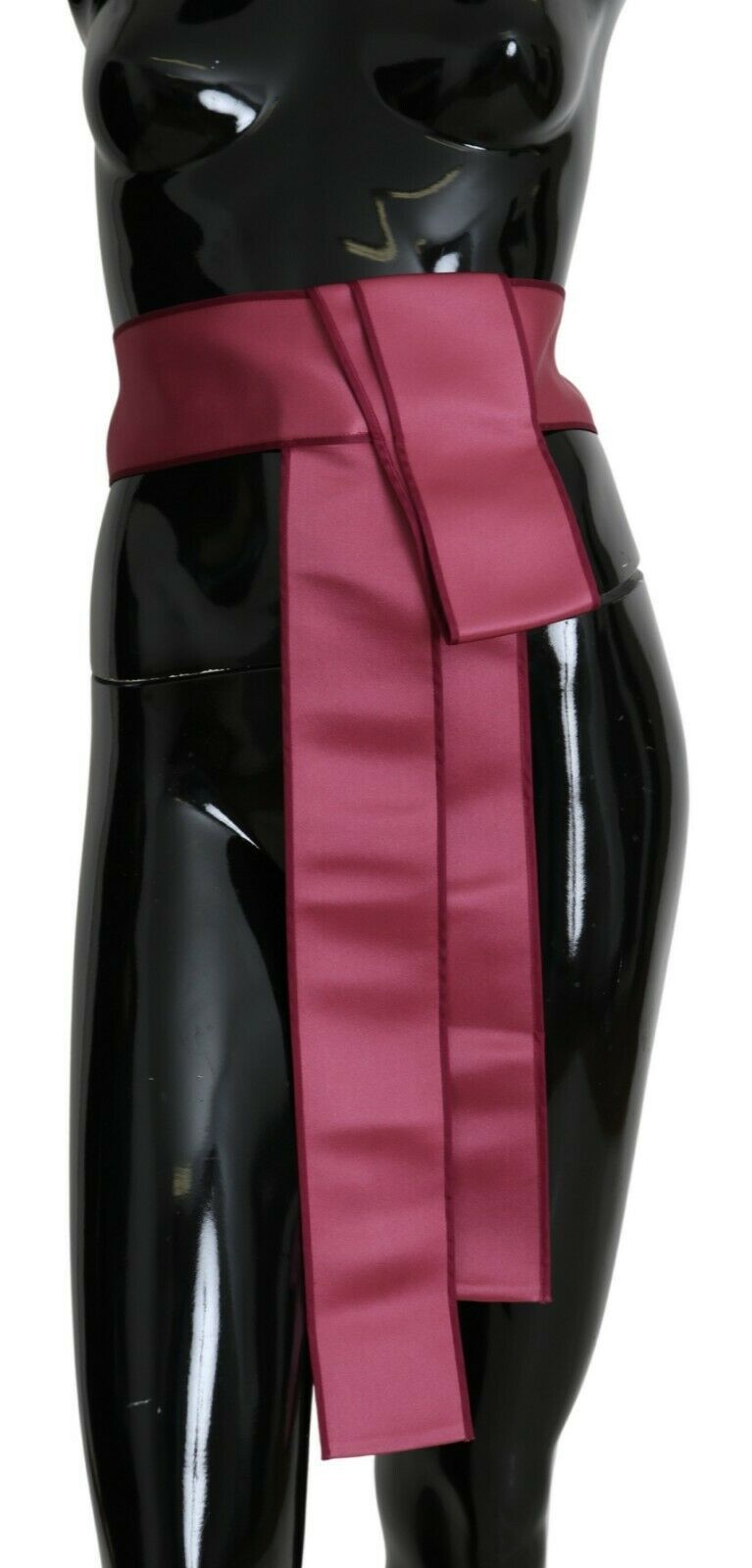 Dolce & Gabbana Pink Wide Waist Belt in 100% Silk with 3-Button Closure