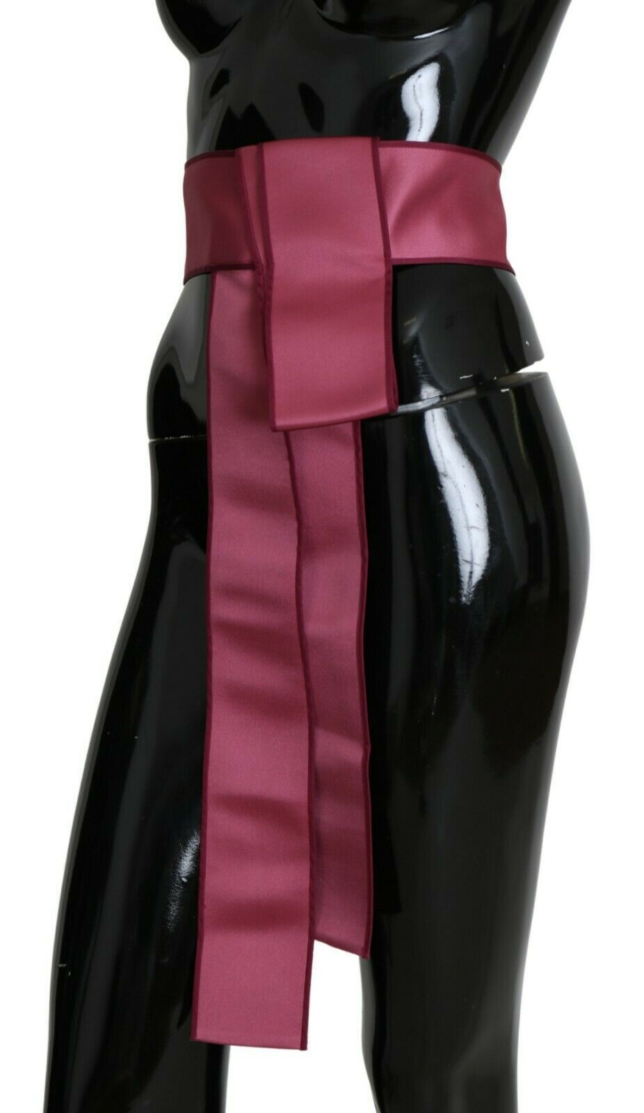 Dolce & Gabbana Pink Wide Waist Belt in 100% Silk with 3-Button Closure