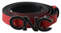 Costume National Reversible Red Logo Leather Belt