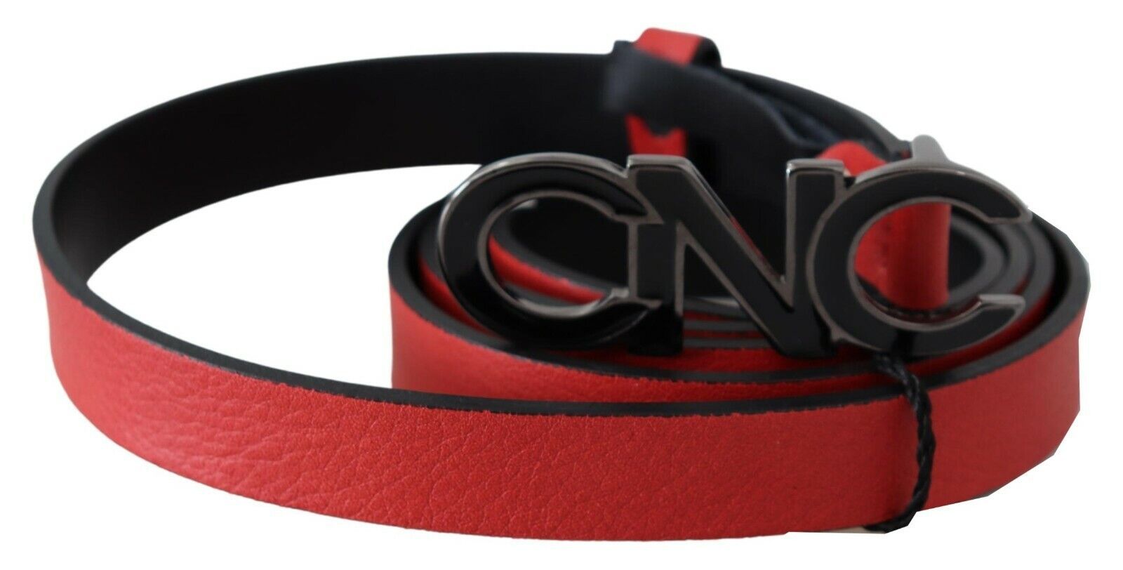 Costume National Reversible Red Logo Leather Belt