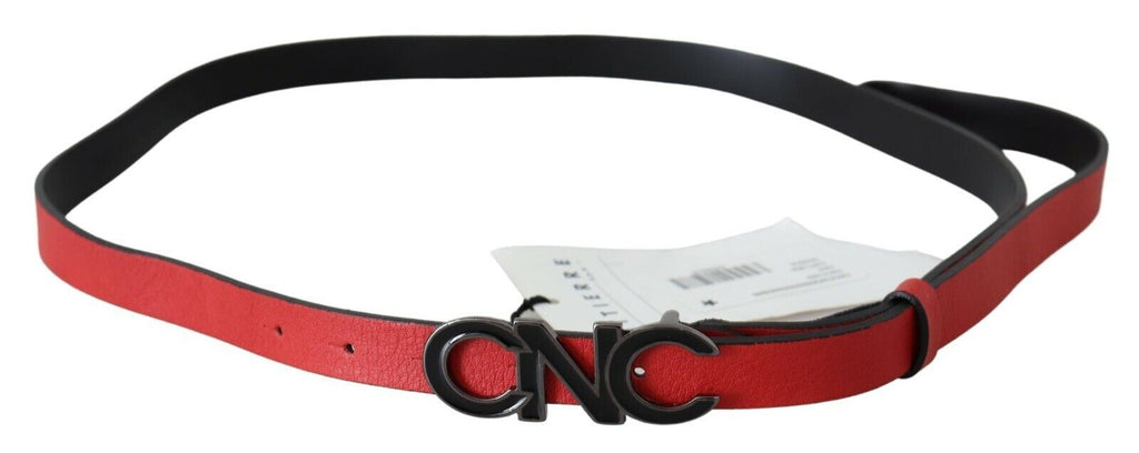 Costume National Reversible Red Logo Leather Belt