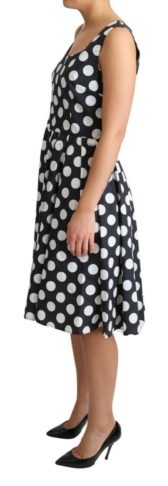 Dolce & Gabbana Black Polka Dot Cotton A-Line Dress