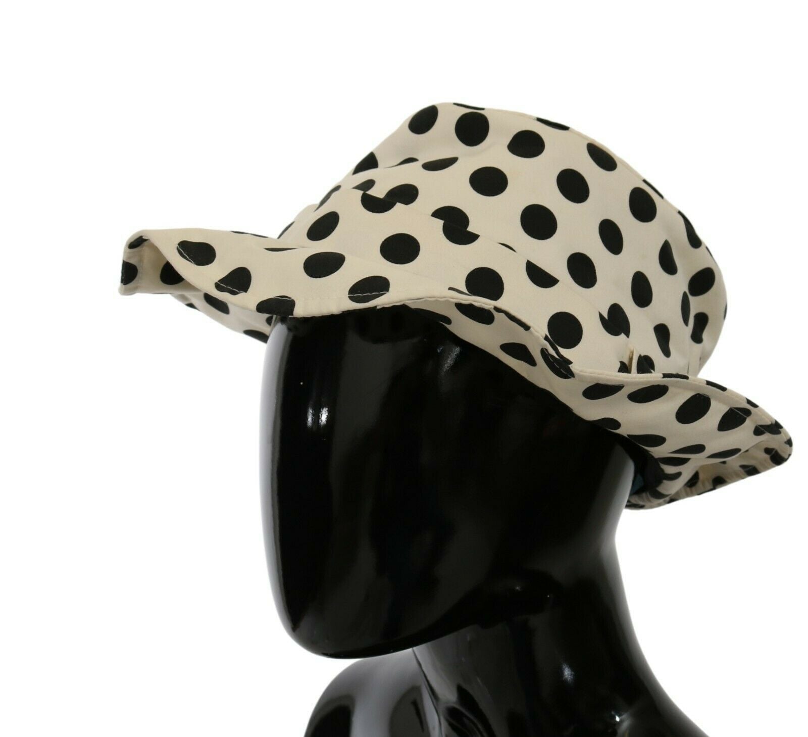 Dolce & Gabbana White 100% Cotton Polka Dot Trilby Hat