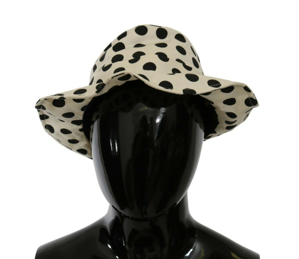 Dolce & Gabbana White 100% Cotton Polka Dot Trilby Hat