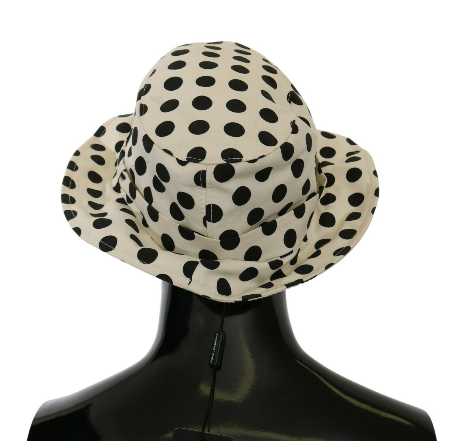 Dolce & Gabbana White 100% Cotton Polka Dot Trilby Hat
