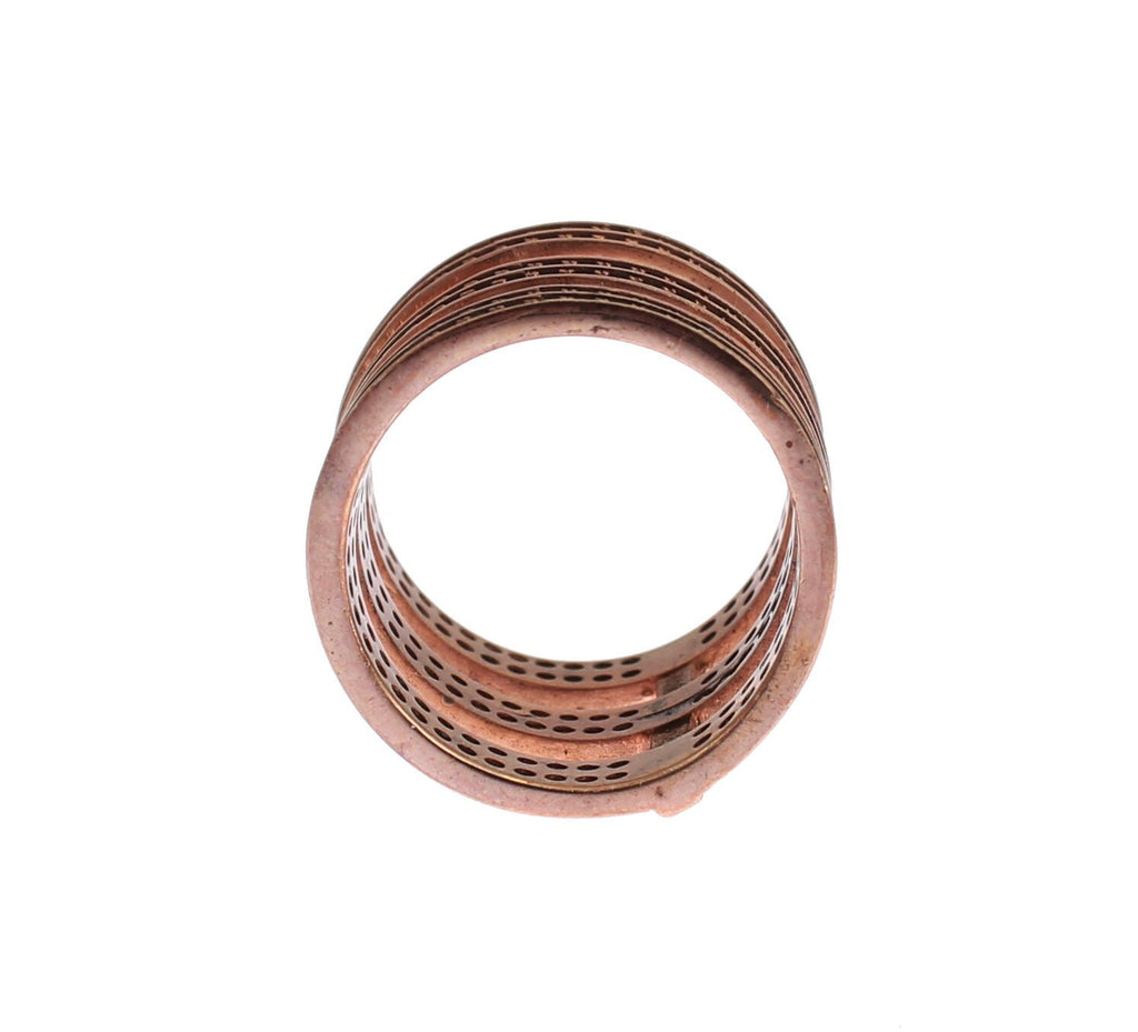 Nialaya Gold 925 Silber Klar CZ Rosa Ring