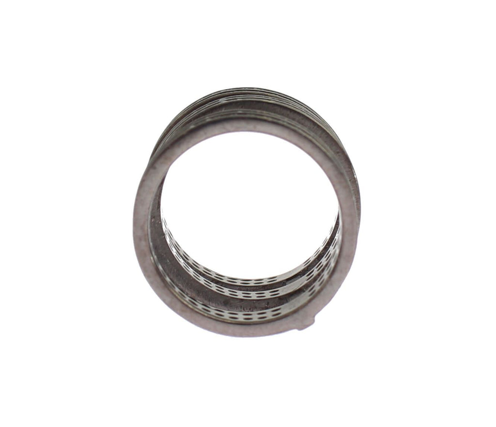 Nialaya Schwarzer CZ Rhodium 925 Silber Ring