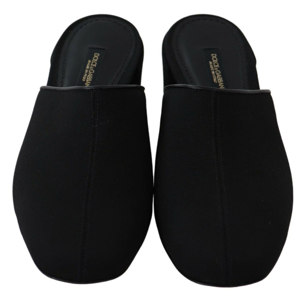 Dolce & Gabbana Schwarze Grosgrain-Sandalen Sandalen Frauen Schuhe