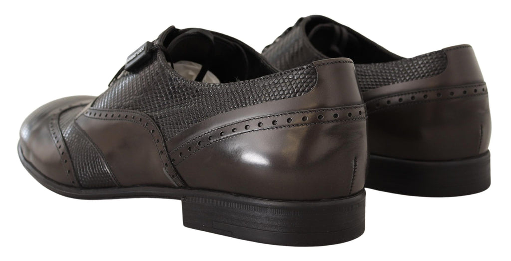 Dolce & Gabbana Braune Eidechsenhaut Leder Oxford Dress Schuhe