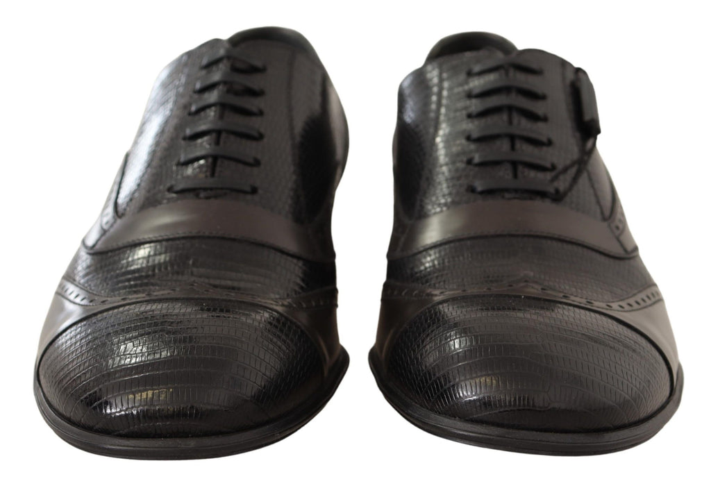 Dolce & Gabbana Braune Eidechsenhaut Leder Oxford Dress Schuhe