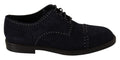 Dolce & Gabbana Blue Suede Studded Derby Shoes