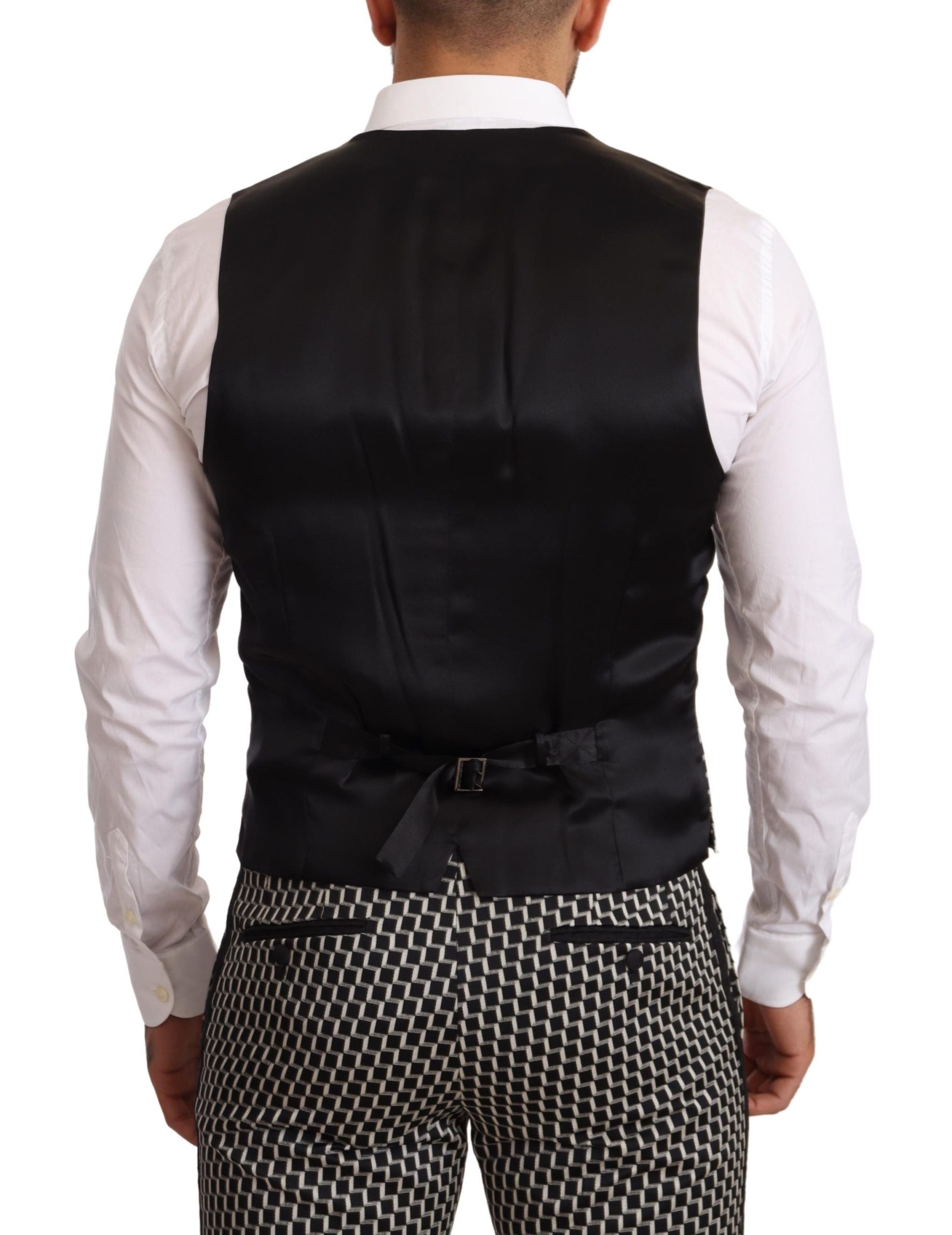 Dolce & Gabbana Black White Plaid 3-Piece MARTINI Suit