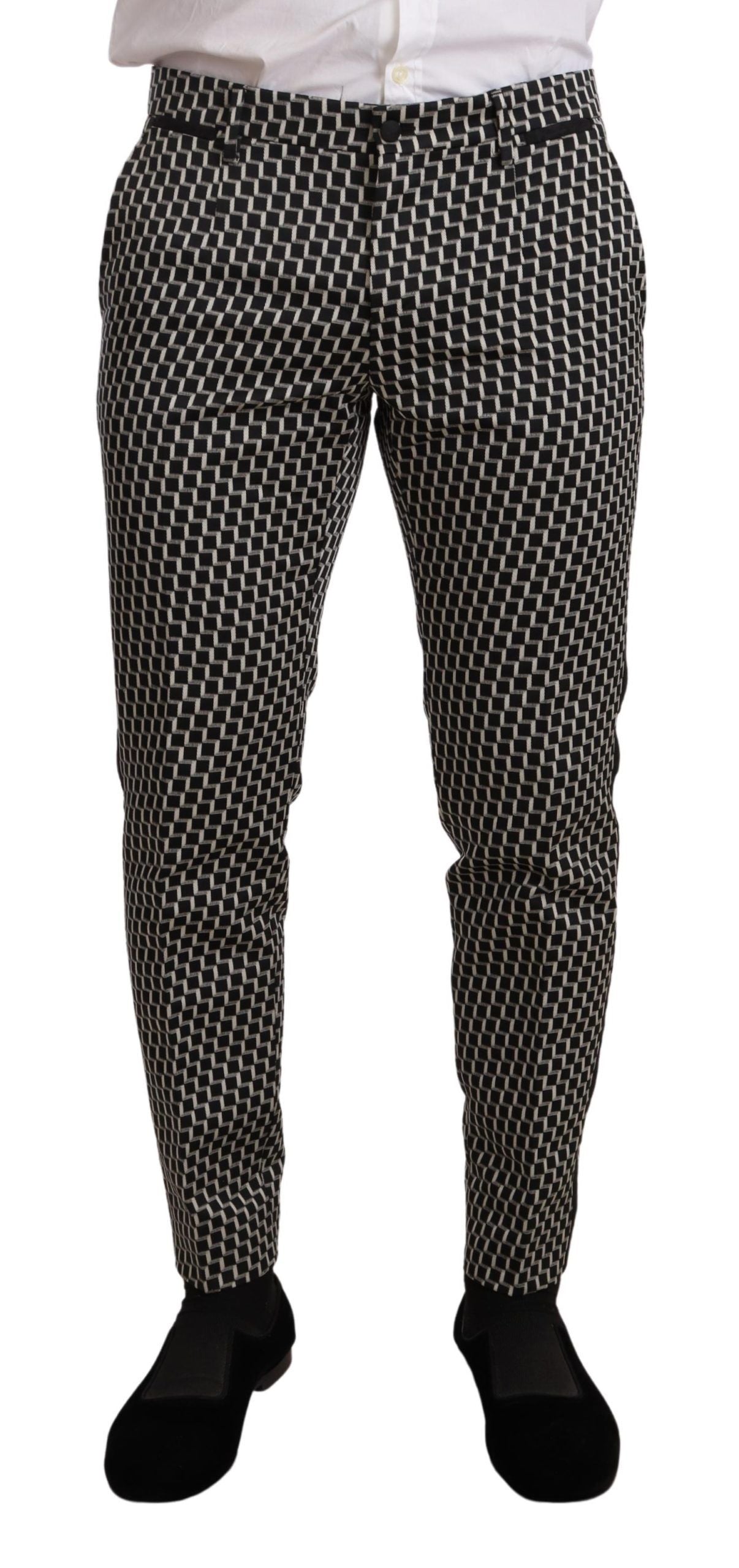 Dolce & Gabbana Black White Plaid 3-Piece MARTINI Suit