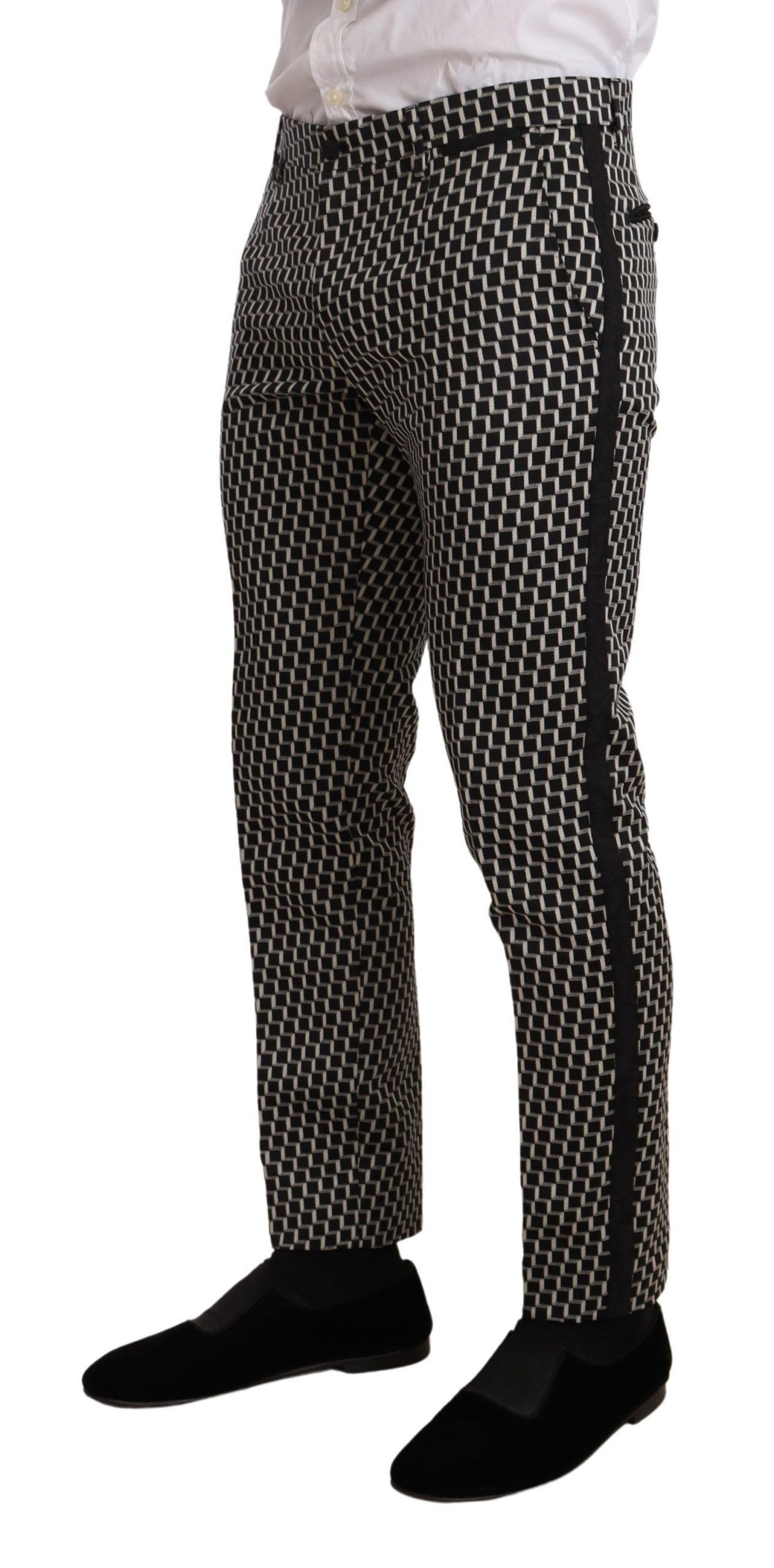 Dolce & Gabbana Black White Plaid 3-Piece MARTINI Suit