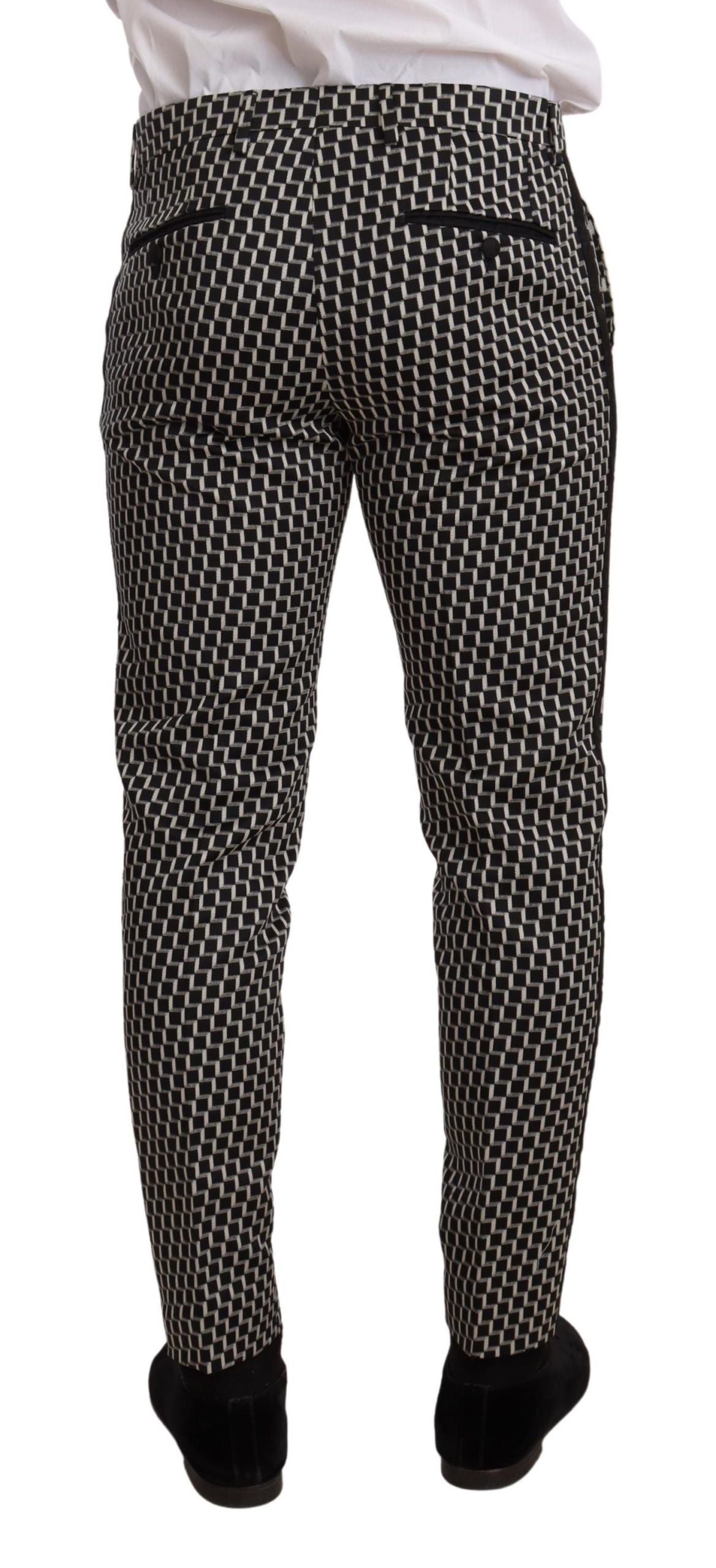 Dolce & Gabbana Black White Plaid 3-Piece MARTINI Suit