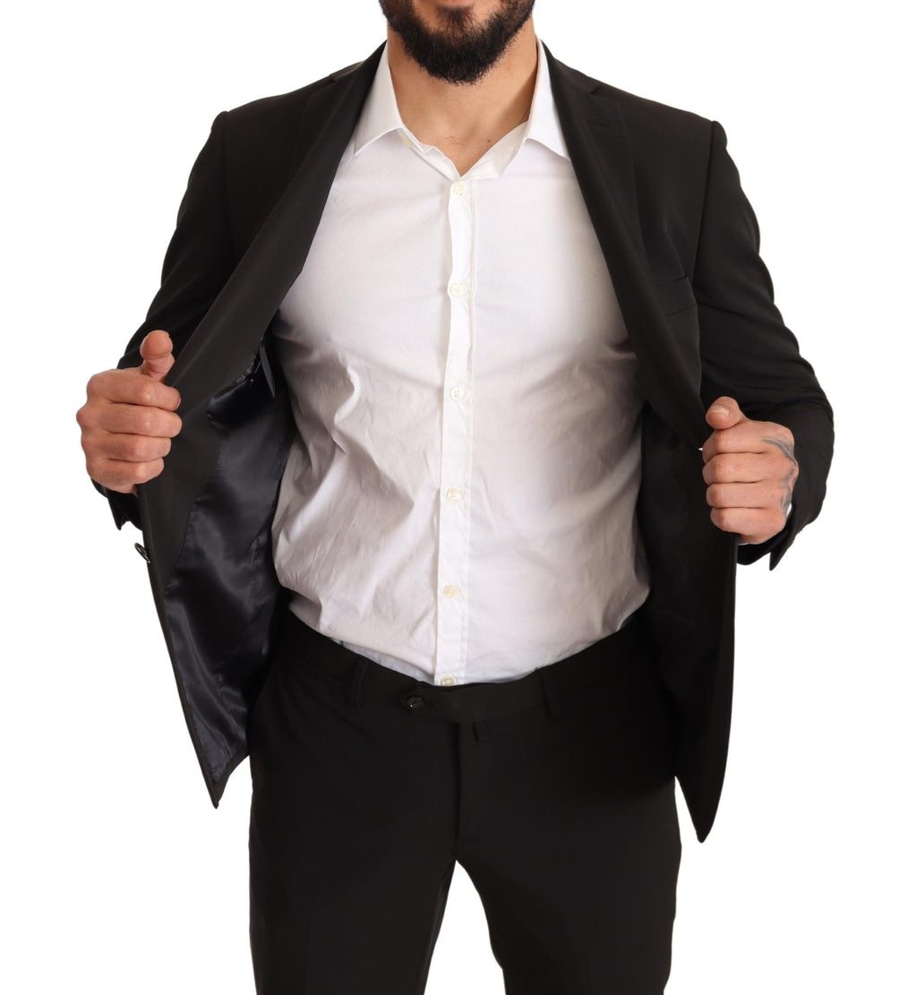 Domenico Tagliente Black Polyester Slim 2 Piece Suit TAGLIENTE