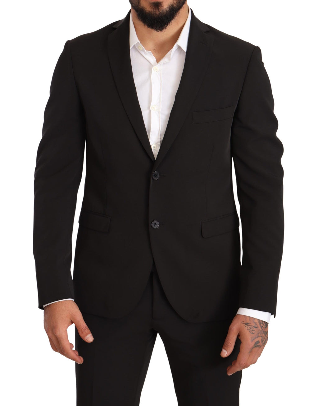 Domenico Tagliente Black Polyester Slim 2 Piece Suit TAGLIENTE