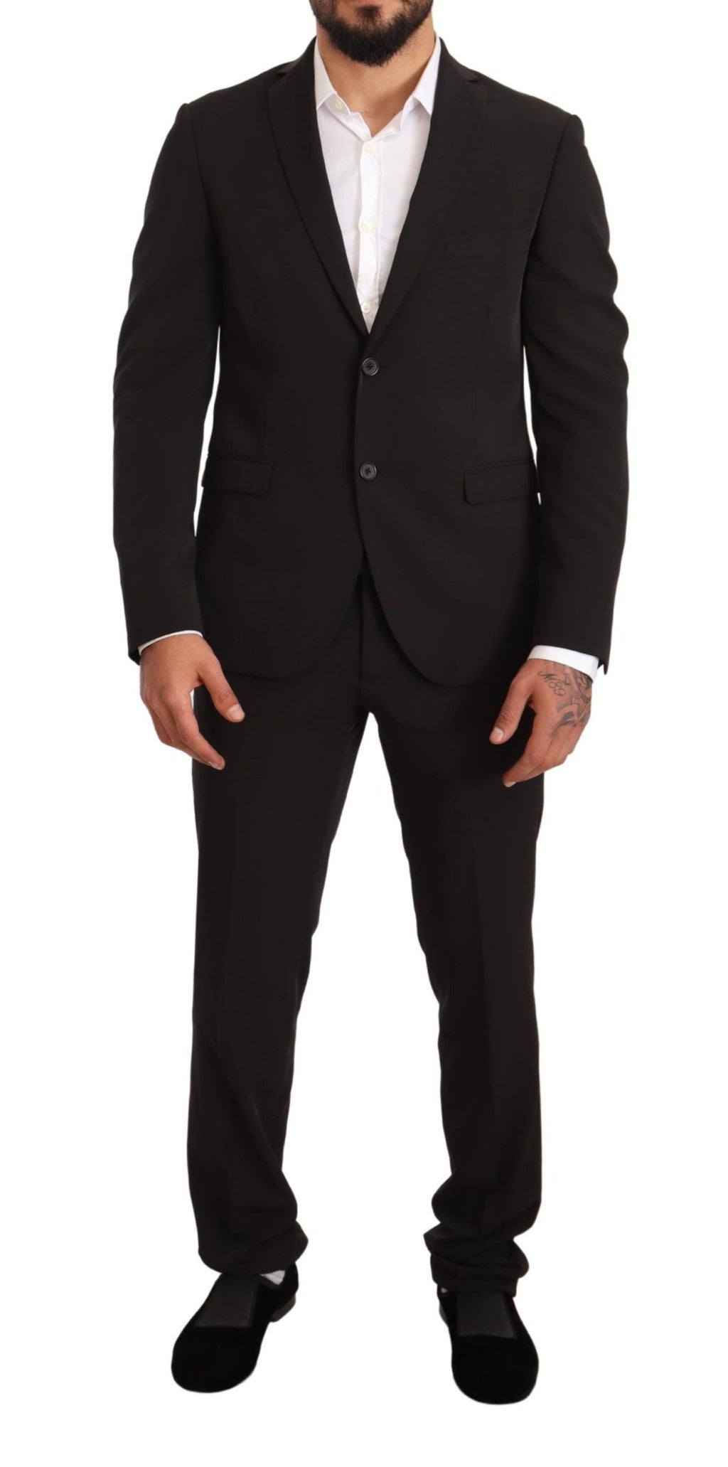 Domenico Tagliente Black Polyester Slim 2 Piece Suit TAGLIENTE
