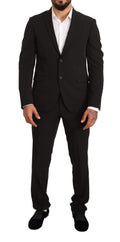 Domenico Tagliente Black Polyester Slim 2 Piece Suit TAGLIENTE