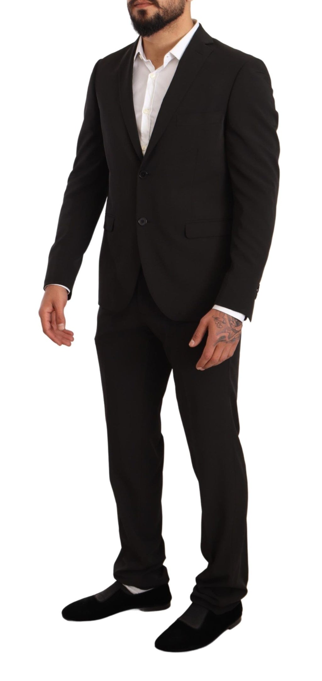Domenico Tagliente Black Polyester Slim 2 Piece Suit TAGLIENTE