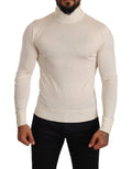 Dolce & Gabbana Rollkragenpullover aus cremefarbenem Kaschmir