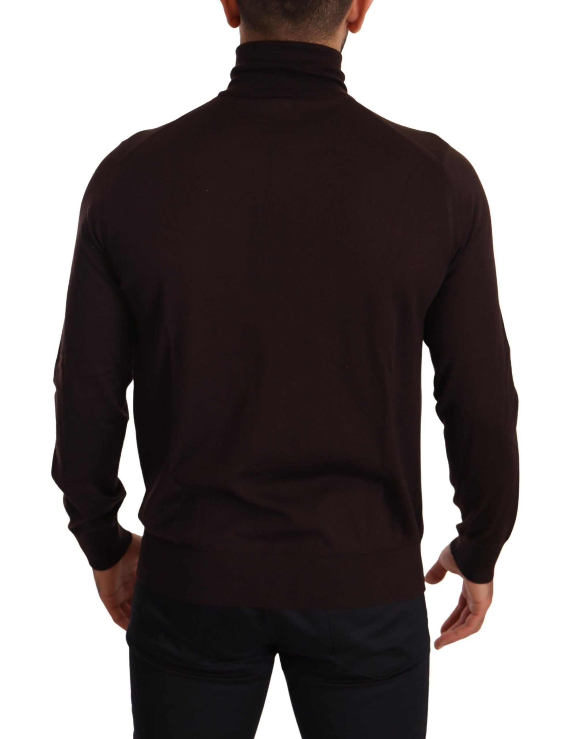 Dolce & Gabbana Brown Cashmere Roll-Neck Sweater