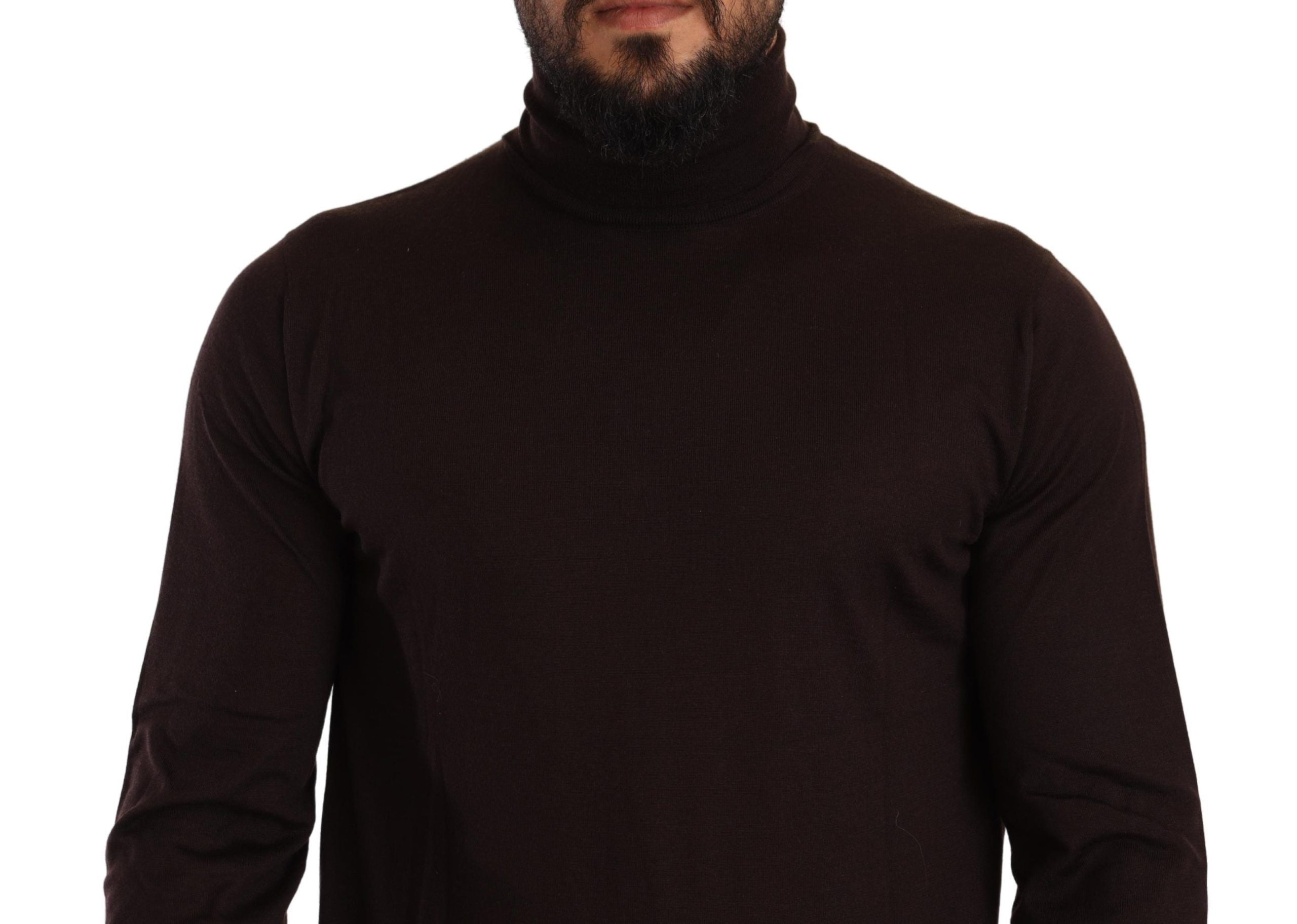 Dolce & Gabbana Brown Cashmere Roll-Neck Sweater