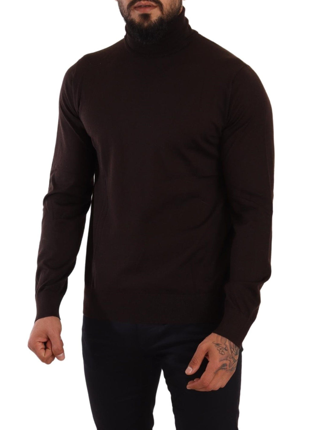 Dolce & Gabbana Brown Cashmere Roll-Neck Sweater
