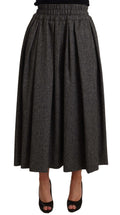 Dolce & Gabbana Gray High-Waisted A-Line Wool Skirt PIECE