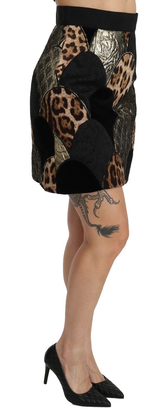 Dolce & Gabbana Multicolor Leopard Print High-Waisted Miniskirt