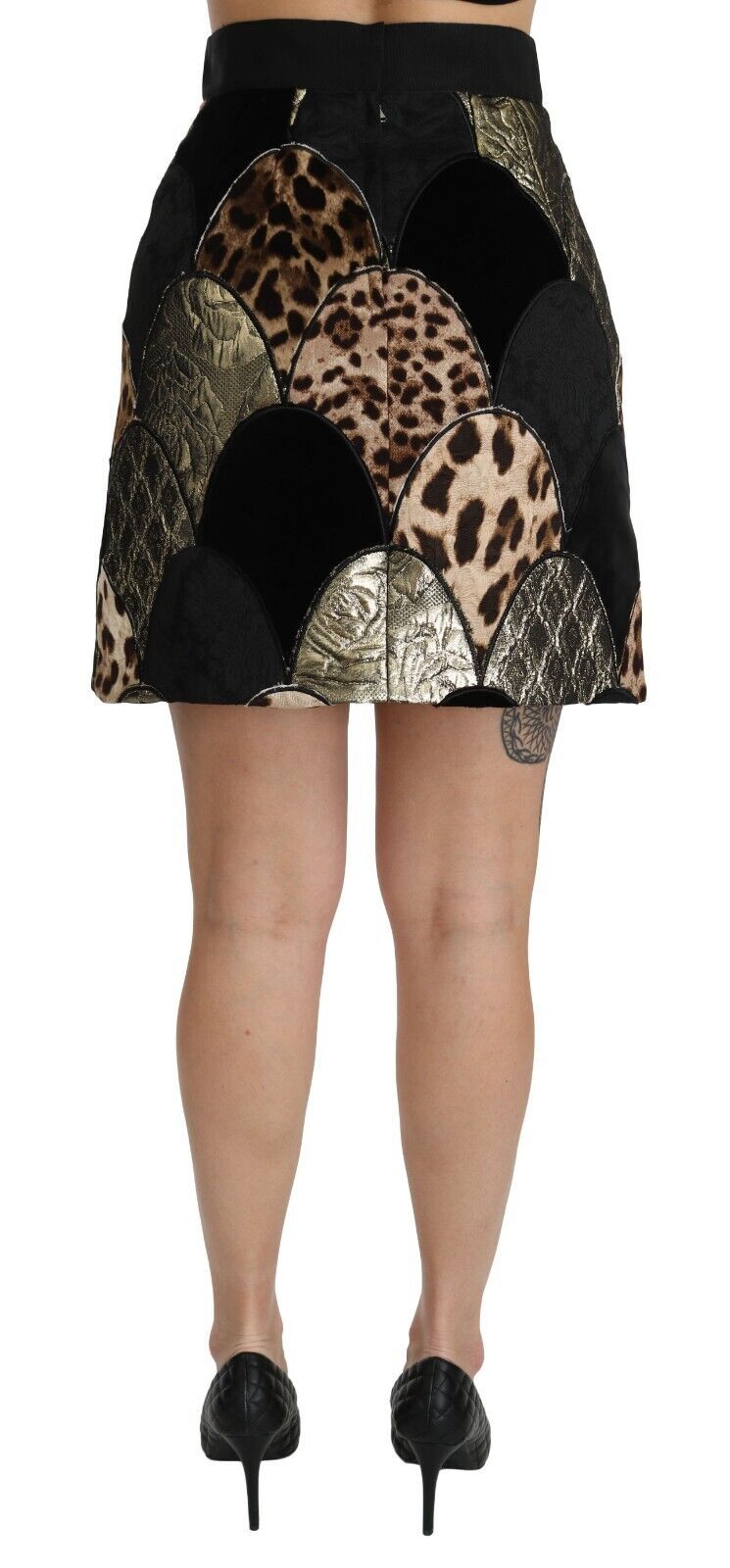 Dolce & Gabbana Multicolor Leopard Print High-Waisted Miniskirt