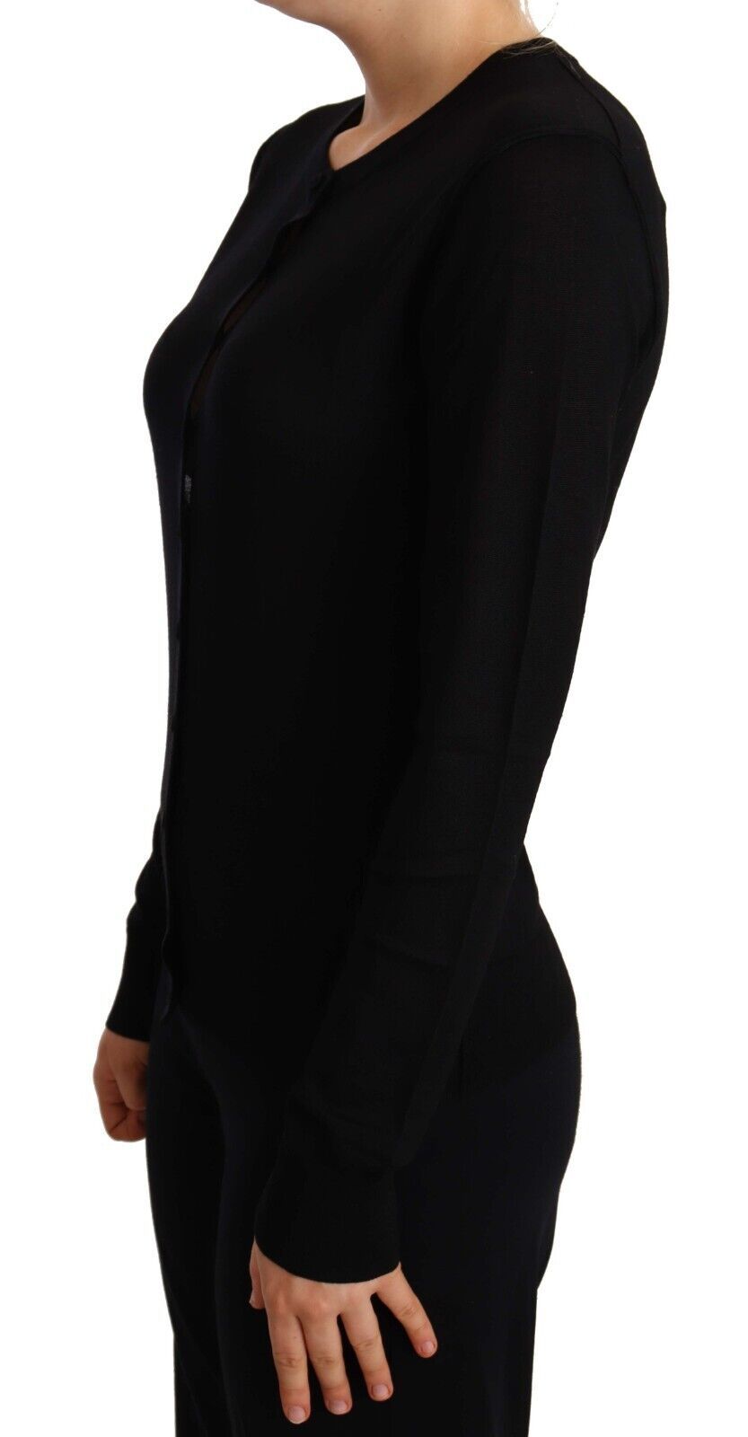 Dolce & Gabbana Schwarzer Pullover mit Rundhalsausschnitt STAFF Pullover Wolle