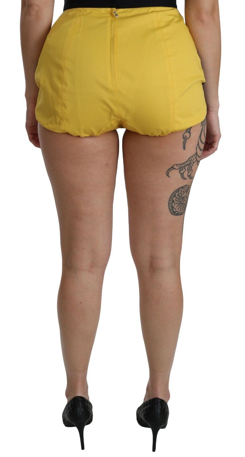 Dolce & Gabbana Yellow Black Cotton Jewel Hot Pants Shorts
