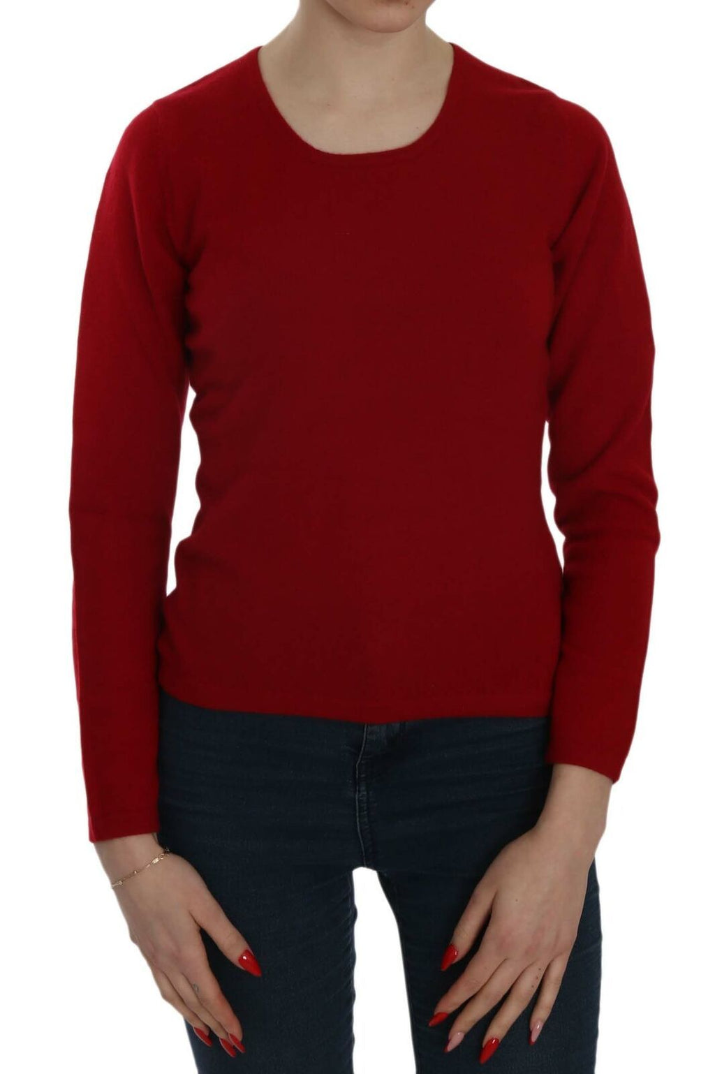 MILA SCHÖN Red Round Neck Cashmere Sweater