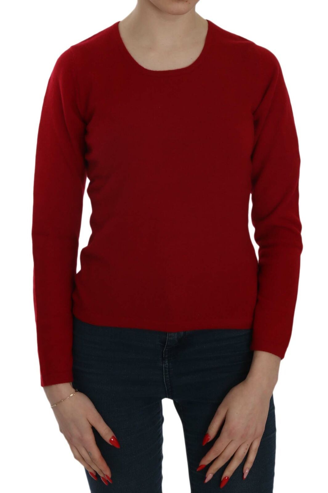 MILA SCHÖN Red Round Neck Cashmere Sweater