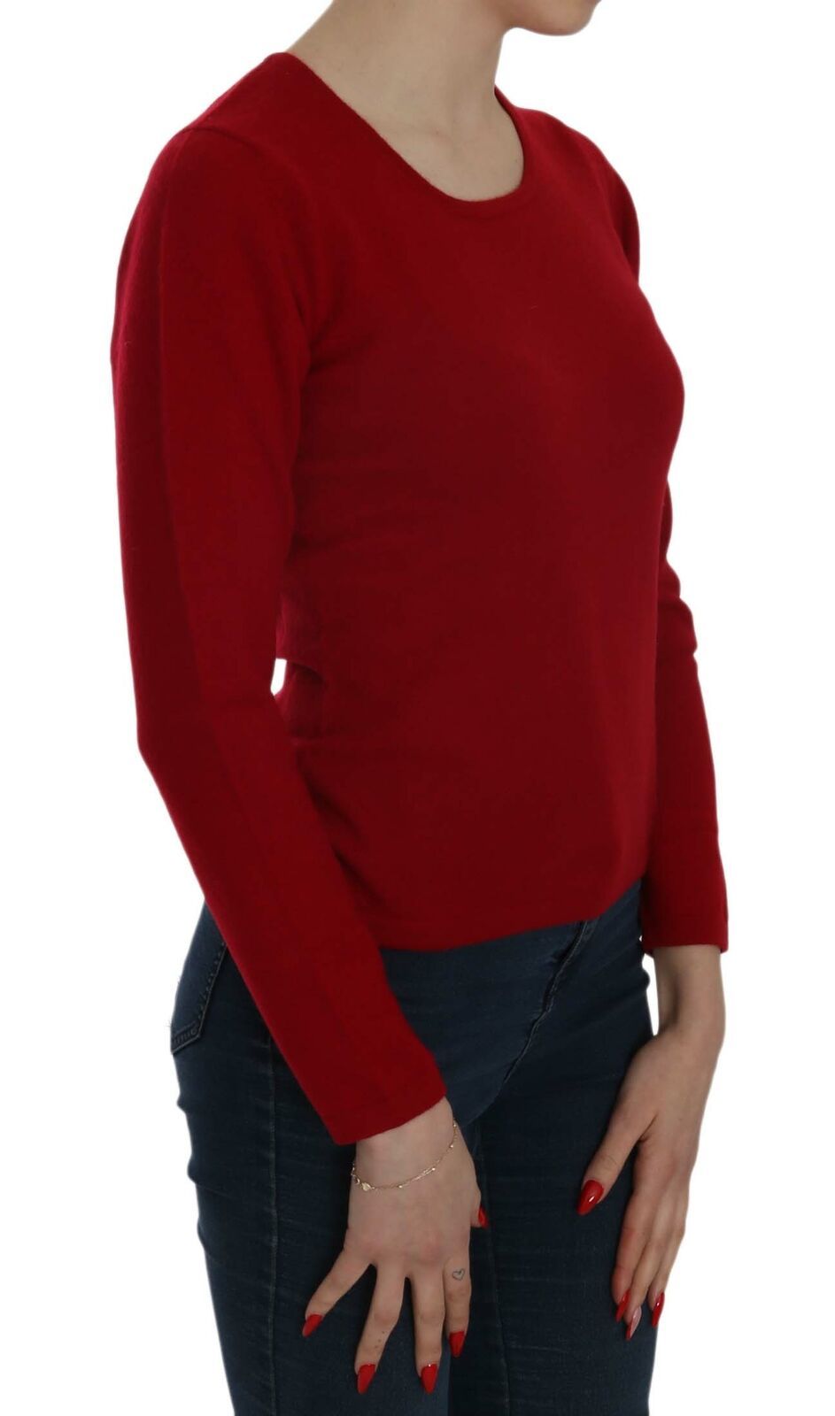 MILA SCHÖN Red Round Neck Cashmere Sweater