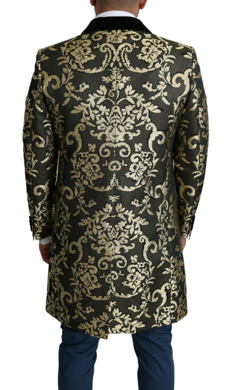 Dolce & Gabbana Black Gold Jacquard Coat SICILIA Jacket