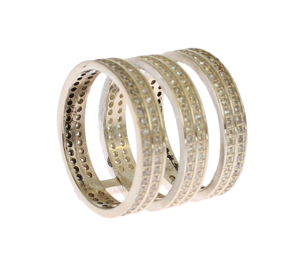 Nialaya Authentic Womens Clear CZ 925 Sterling Silber Ring