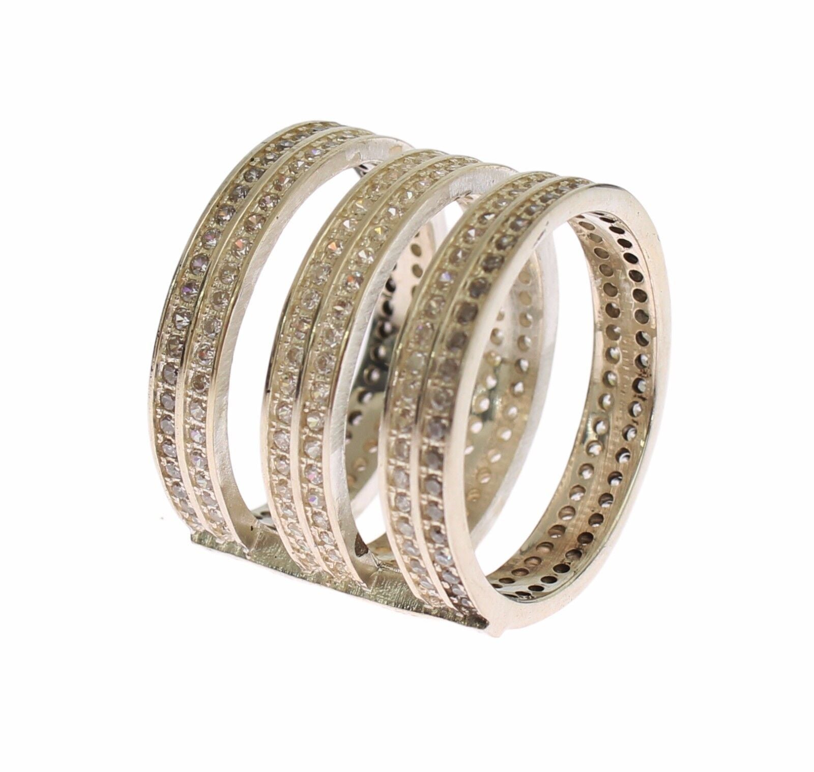 Nialaya Authentic Womens Clear CZ 925 Sterling Silber Ring