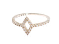 Nialaya Silver Rhombus Women's Clear CZ 925 Silver Ring