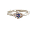 Nialaya Blau Rot CZ 925 Silber Damen Klar Ring