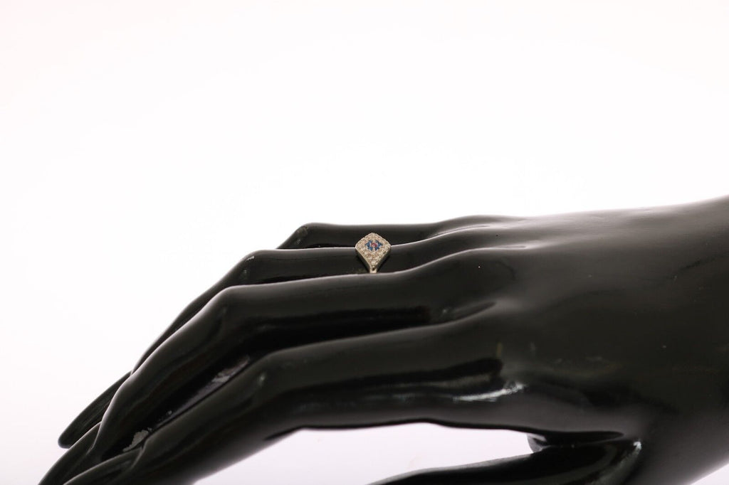 Nialaya Blau Rot CZ 925 Silber Damen Klar Ring
